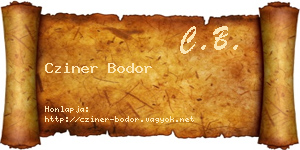 Cziner Bodor névjegykártya